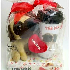 The Dog Artlist Collection Plush Dog & Travel Mug Gift Set New
